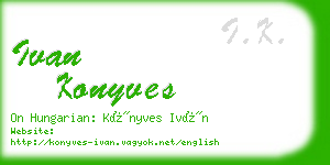 ivan konyves business card